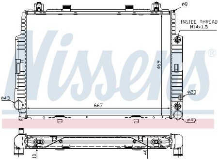 Радіатор охолодження MERCEDES S-CLASS W140 (91-) NISSENS 62716A (фото 1)