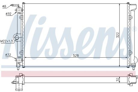 Радіатор охолодження VW PASSAT B2 (80-) 1.6-1.8 NISSENS 651111