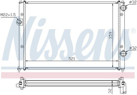 Радіатор системи охолодження NISSENS 652511