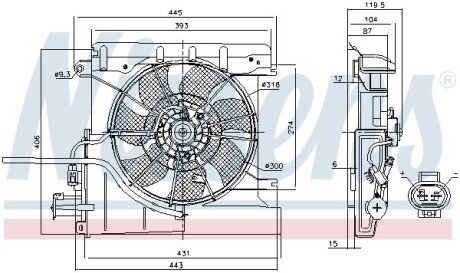 Вентилятор охолодження двигуна NISSENS 85939