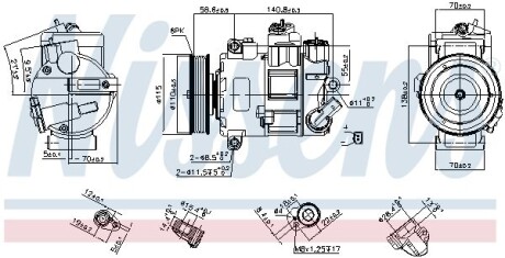 Компресор кондицiонера NISSENS 890633