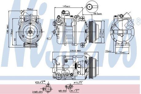 Компресор кондицiонера NIS NISSENS 89080 (фото 1)