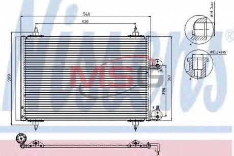 Радiатор кондицiонера NIS NISSENS 94560