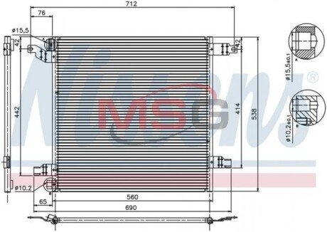 Радiатор кондицiонера NIS NISSENS 94568