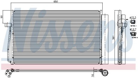 Радіатор кондиціонера BMW 5 E60-E61/BMW7 E65-E66-E67-E68 NISSENS 94747