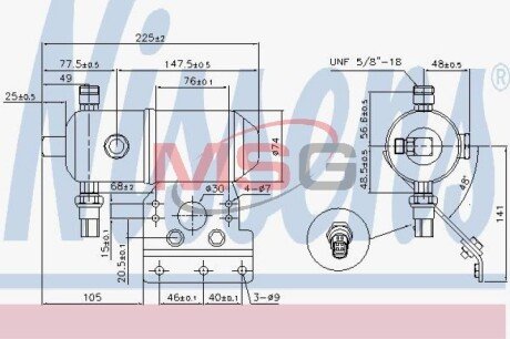 Осушувач радіатора кондиціонера NISSENS 95521