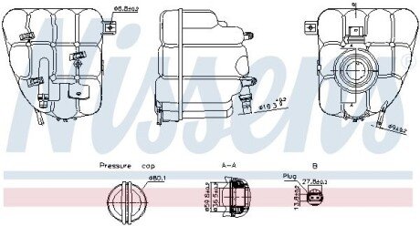 Бачок розширювальний з кришкою PORSCHE CAYENNE (2010-) NISSENS 996255