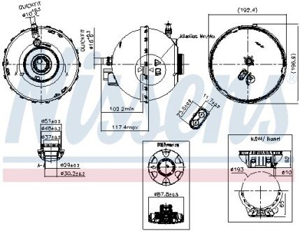 Бачок розширювальний з кришкою BMW 1 SERIES 11- NISSENS 996262