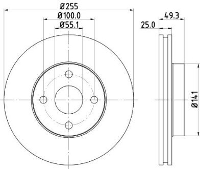 Диск гальмівний передній Toyota Corolla 1.4, 1.6, 1.8 (00-06)/ BYD 1.5, 1.6 (05-) NISSHINBO ND1017K