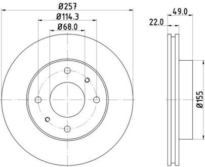 Диск гальмівний передний Nissan Primera 1.6, 2.0 (96-00) NISSHINBO ND2018K