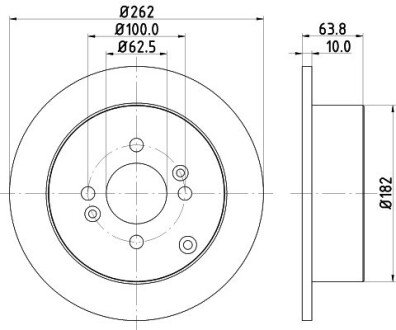 Диск гальмівний задній Hyundai Accent, i20/ Kia Rio 1.4, 1.5, 1.6 (05-) NISSHINBO ND6064