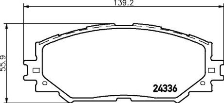 Колодки гальмівні дискові передние Toyota Auris,Corollla 1.3, 1.4, 1.6, 2.0 (07-),RAV 4 2.5 (12-) NISSHINBO NP1019 (фото 1)