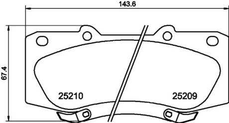 Колодки гальмівні дискові передні Toyota Hilux 2.5, 3.0, 4.0 (07-) NISSHINBO NP1069SC (фото 1)