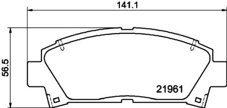 Колодки гальмівні дискові передние Lexus GS 300, 430 (05-11), Camry 2.0, 2.4(01-06), Avensis 1.8, 2.0 (00-03) NISSHINBO NP1077