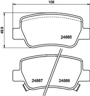 Колодки гальмівні дискові задні Toyota Avensis 1.6, 1.8, 2.0, 2.2 (08-) NISSHINBO NP1118