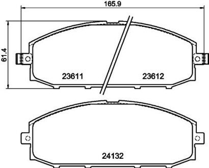 Колодки гальмівні дискові передні Nissan Patrol 3.0, 4.2, 4.8 (00-) (NP2026) NISSHINBO NP2026SC