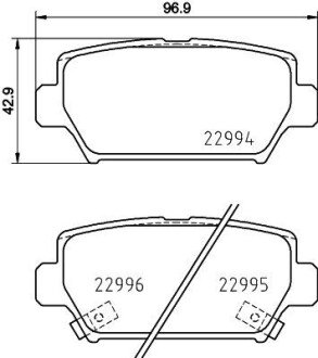 Колодки гальмівні дискові задні Mitsubishi Eclipse (17-) NISSHINBO NP3038