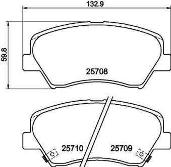 Колодки гальмівні дискові передние Hyundai Accent, i20, Elantra/Kia Rio III 1.4, 1.6, 1.8 (11-) NISSHINBO NP6015