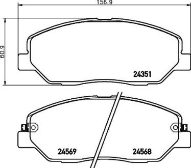 Колодки гальмівні дискові передние Hyundai Santa Fe 2.0, 2.2 (12-) NISSHINBO NP6030