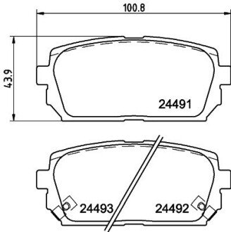 Колодки гальмівні дискові задние Kia Carens 1.6, 2.0 (06-) NISSHINBO NP6064