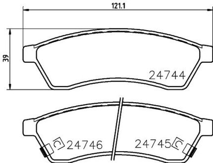 Колодки гальмівні дискові задние Chevrolet Epica 2.0, 2.5 (06-) NISSHINBO NP6078