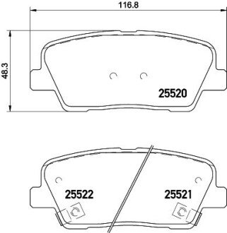 Колодки гальмівні дискові задние Hyundai Santa Fe/Kia Sportage 2.0, 2.2, 2.4 (09-) NISSHINBO NP6083