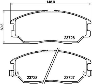 Колодки гальмівні дискові передние Hyundai Terracan 2.9, 3.5 (03-06) NISSHINBO NP6092 (фото 1)