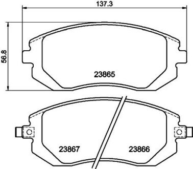 Колодки гальмівні дискові передні Subaru Forester, Impreza, Legacy, Outback 2.0, 2.5 (06-) NISSHINBO NP7001