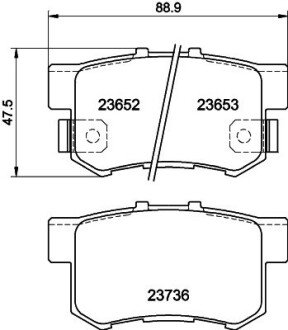 Колодки гальмівні дискові задние Honda Civic 1.4, 1.6, 1.8 (00-05) NISSHINBO NP8001