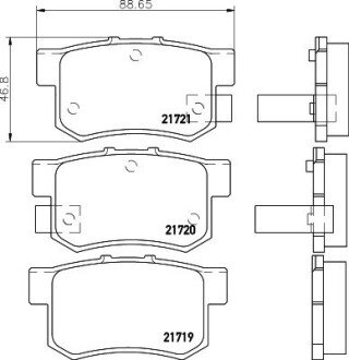 Колодки гальмівні дискові задние Honda Civic VII 1.4, 2.0 (00-05) NISSHINBO NP8008