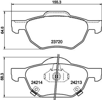 Колодки гальмівні дискові передні Honda Accord VII 2.0, 2.4 (03-08) NISSHINBO NP8030