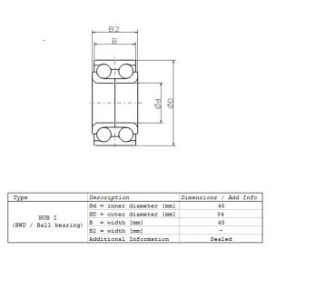 Подшипник ступицы NSK ZA45BWD10ACA86