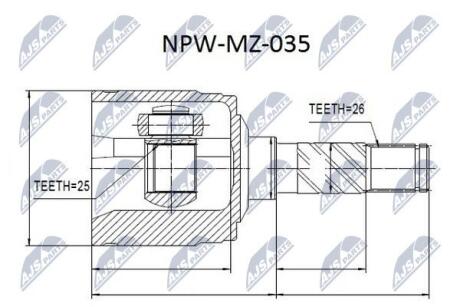 Шрус полуоси NTY NPWMZ035