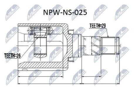 Шрус полуоси NTY NPWNS025