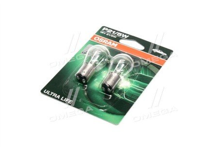 Лампа розжарювання P21/5W12V 21/5W BAY15d Ultra Life (Blister 2шт) OSRAM 7528ULT-02B