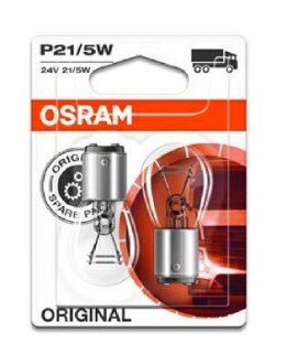 7537-BLI2 Лампа P21/5W 24V 21W BAY15d ORIGINAL OSRAM 7537-02B