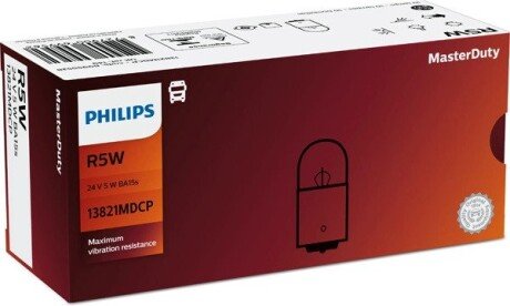 R5W MasterDuty 24V 5W BA15s PHILIPS 13821MDCP