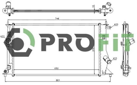 Радіатор охолоджування PROFIT 17400220 (фото 1)