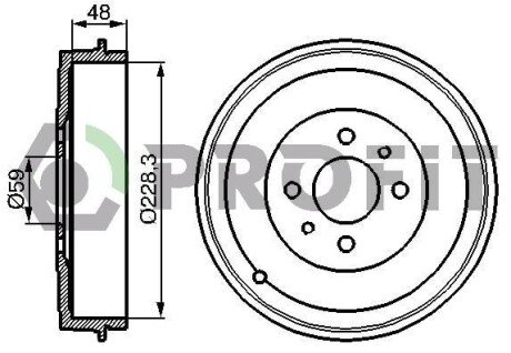 Барабан гальмівний PR PROFIT 5020-0017