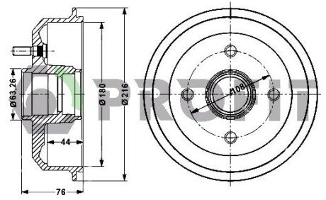 Барабан гальмівний PROFIT 5020-0024 (фото 1)