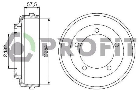 Барабан гальмівний PR PROFIT 5020-0029