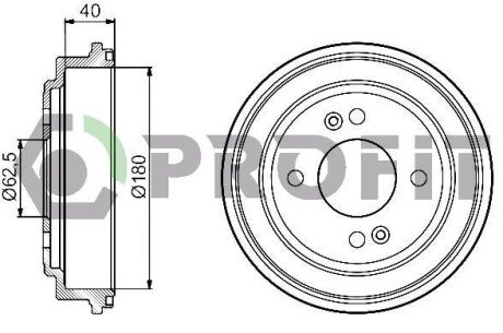 Барабан гальмівний PR PROFIT 5020-0042