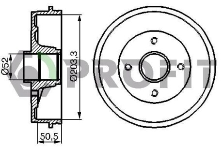 Барабан гальмівний PR PROFIT 5020-0076