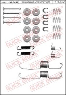 Комплект пружинок колодок стояночного гальма QUICK BRAKE 105-0637