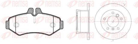 Комплект: 2 диска+ 4 колодки гальмівних RS REMSA 8733.01