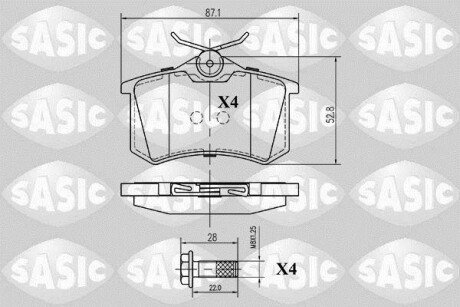 Колодки задние SASIC 6210001