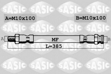 Шланг тормозной задний SASIC 6600026