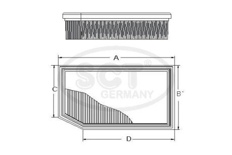 Фільтр повітряний RENAULT Duster 1.6 SCe 115 (16-) (SB 2386) SCT SCT Germany SB2386