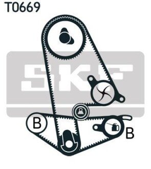 Роликовий модуль натягувача ременя (ролик, ремінь, помпа) SK SKF VKMC 93600