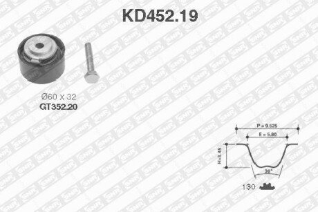 Комплект ремня ГРМ SNR SNR NTN KD452.19